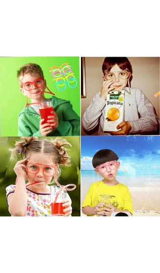 8 Stück Strohhalmgläser wiederverwendbare Trinkhalmgläser Neuheit Brillen Strohhalm für Kinderpartys Jahrestreffen Geburtstagspartys - B096QS284PO