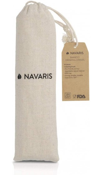 Navaris 14x Bambus Strohhalme Set mit Bürste Natur Strohhalm wiederverwendbar biologisch abbaubar Trinkhalm BPA frei Aufbewahrungsbeutel - B084YYJ71T8