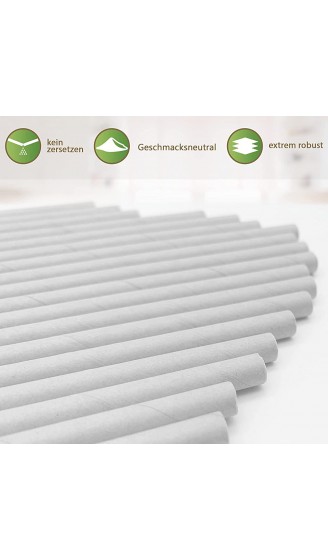 Premium Papierstrohhalme Strohhalme | Einweg Trinkhalme 100% nachhaltige Papiertrinkhalme | 3-Lagen gewickelt robust & stabil | Strohhalme Papier 6mm x 197mm 530 Stück Weiß verpackt - B09BFT84T6S