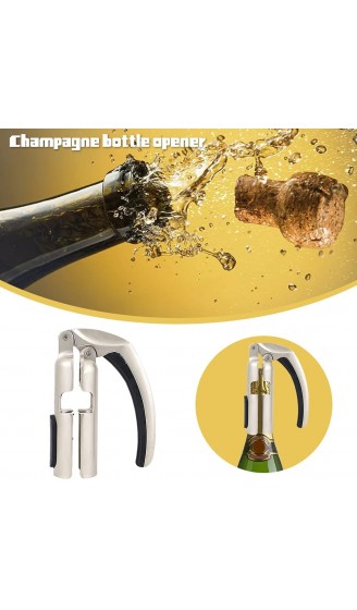 AUTUUCKEE Champagner-Flaschenöffner Sektkorkenzieher Barglas Korkenzieher Champagner-Korkenzieher Küche Sektweinflaschenöffner Silber - B09BQXG47MU