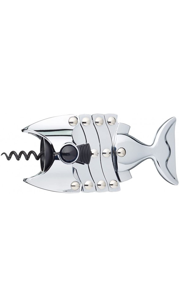 Bar Craft Korkenzieher Lazy Fish aus Edelstahl in Silber Mischung aus Mehreren Materialien 12 x 17 x 22 cm - B01KT4W8U62