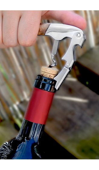 Santorino® Kellnermesser | Exklusives Sommeliermesser aus Campecheholz 2 Stufen Weinöffner Korkenzieher Flaschenöffner - B072K6H75LZ