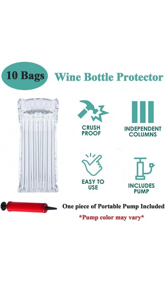 AKLVBL Weinflaschenschutztüten 10 Stück Luftpolsterfolie Flugzeugreise Sicherheits-verpackung für Glasflaschen im Transport mit Gepäck mit wiederverwendbarer Pumpe - B08RHJZDJ8V