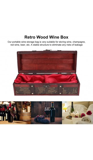 FastUU Weinzubehör Holzweinkiste im Retro-Stil als Geschenk für Geschenkverpackungen für die Weinlagerung - B09PD8H6G5C