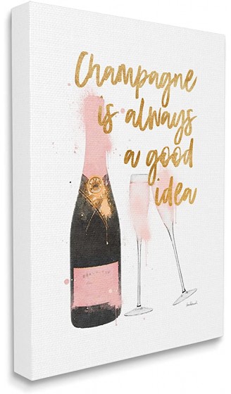 Stupell Industries Leinwandbild Motiv: Champagner Always Good Idea Aufschrift "Chic Wine Bottle" Design von Amanda Greenwood 40 x 50 cm Pink - B098ZSHDCT5