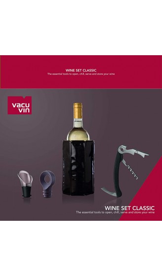 VacuVin Wine Set Classic : TB Sommelier + R.I. Black + Tropfstopp + Stopper braun - B08K3THQYPQ