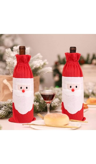 Weinflaschenhülle mit Kordelzug Weihnachts-Geschenktüte Weinflaschenabdeckung dekorativ Weinzubehör und Geschenke Rot 10 Stück - B08L4P14C25