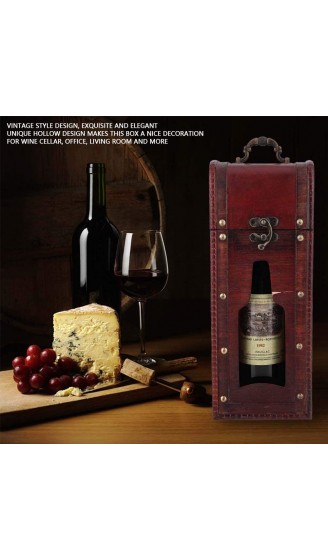Weinkiste Vintage Weinflasche Einzelflasche Holzkiste Weinpaket tragbar Geschenkbox für Feierlichkeiten zum Jahrestag zur Einweihung Hochzeit Weihnachten - B08729CKQLK