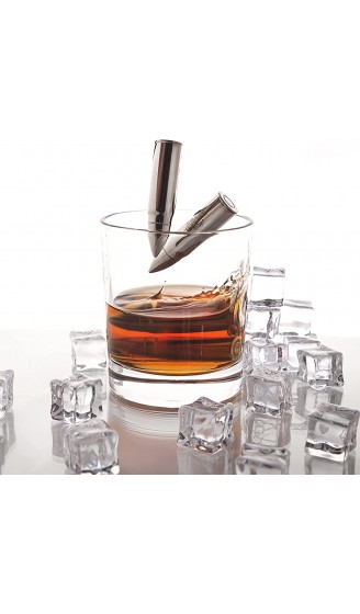 XL Edelstahl Whisky Steine Bullets Vatertagsgeschenk Ideen Geschenk für Männer Edelstahl Eiswürfel Wiederverwendbar 6 Whiskey Patrone Whiskey Zubehör Geburtstagsgeschenk für Männer Papa - B08RRRGB253