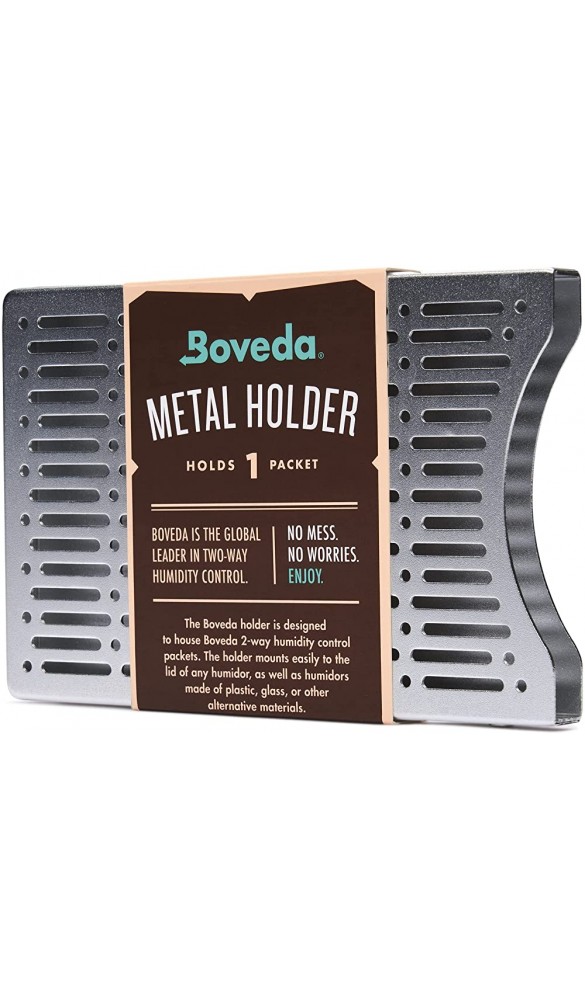 Boveda für Zigarren | Boveda-Halter aus gebürstetem Aluminium für Humidor | zur Verwendung bei einem 1 Boveda der Größe 60 separat erhältlich | mit Magnet- und Velcro®-Befestigungssets | 1 Stück - B00KLCBU8I7