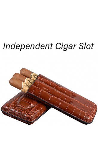 CGgJT Brauner Zigarrenetui mit Zigarrenschneider klassischer Muster-Reise-Zigarren-Fall 3 Röhrchen - B09XJVZ4ZN8