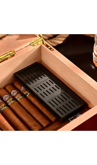 Humidor Zigarrenkiste Aus Zedernholz Feuchtigkeitsspendendes Zigarettenetui Eingebauter Luftbefeuchter Externes Hygrometer Color : Brown S : 38.5x28.1x19.6cm - B09XVGDY8MW