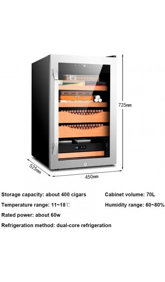 Intelligenter Humidor Büro-Zigarrenschrank Elektronischer Humidor Konstante Temperatur Und Luftfeuchtigkeit Regal Aus Zedernholz Color : Black S : 45x52.5x72.5cm - B09XHMBDR8A
