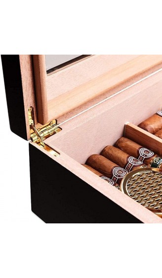 LZQBD ZENGQIANGJING Glanz-Zigarre-Humidor-Zigarrenbox for 35 Zigarren Desktop-Humidore mit Luxus-Hygrometer und Luftbefeuchter Dekorative Box - B09WMGCLKPF
