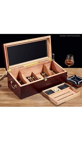 LZQBD ZENGQIANGJING Vier Gitter Lagerung Zigarrenbox Zedernholz Humidor Tragbare Handliche transparente Display Dekorative Box - B09WMFZN1WL