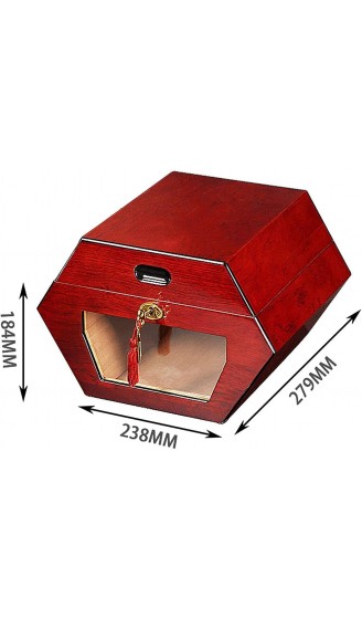 LZQBD ZENGQIANGJING Zigarettenetui High End Zigarrenbox Sechskant High Gloss Zigarre Humidor Dekorative Box Farbe: rot Größe: 279 * 238 * 184mm Color : Red Size : 279 * 238 * 184mm - B09WMFYHZL8