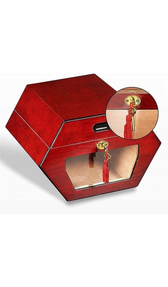 LZQBD ZENGQIANGJING Zigarettenetui High End Zigarrenbox Sechskant High Gloss Zigarre Humidor Dekorative Box Farbe: rot Größe: 279 * 238 * 184mm Color : Red Size : 279 * 238 * 184mm - B09WMFYHZL8