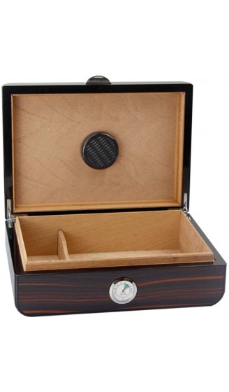 XXSLY Zigarrenschachtel Humidoren 35 Zigarren Kühler Cedar Zigarrenbox Zigarrenschrank Oberfläche Klavierfarbe Externer Hygrometer mit Luftbefeuchter Farbe: Schwarz Größe: 28 * 20,5 * 10 cm - B09Y42ZVDZJ
