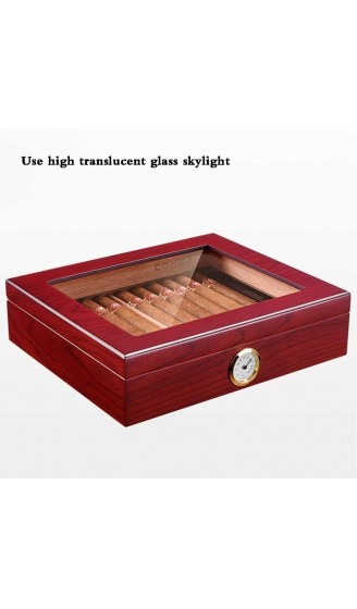 ZENGQIANGJING Zedernholz versiegelt Große Kapazität Zigarettenetui Zigarrenkasten Großraum Zigarrenbefeuchter Dekorative Box Farbe: rot Größe: 26 * 22 * ​​7 cm Color : Red Size : 26*22*7cm - B09WMGCZ6XV
