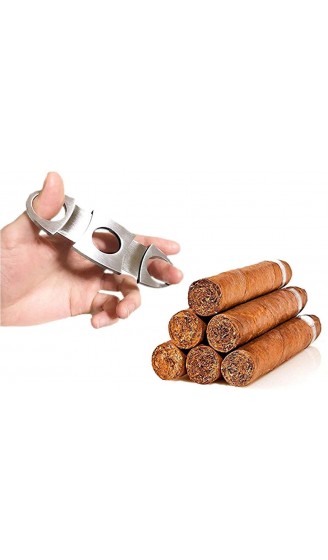Zigarrenschneider Silber Edelstahl Zigarren Schneider mit Doppelklinge für sämtliche Zigarrengrößen - B081M7N93GM