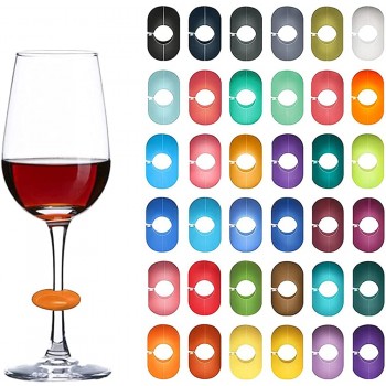 36 Stücke Silikon Glasmarkierer Wiederverwendbare Glasmarker Glasrand Weinglasmarkierer Glas Markierung Partydekoration - B09SFY6BKH9