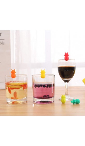 6 Stück Set Cup Recognizer Wiederverwendbare Teebeutel Aufhänger Ananas-form-glas Identifiers Silikon Drinking Buddies Trinken Marker Für Wein-dekor - B082D4HWJN4