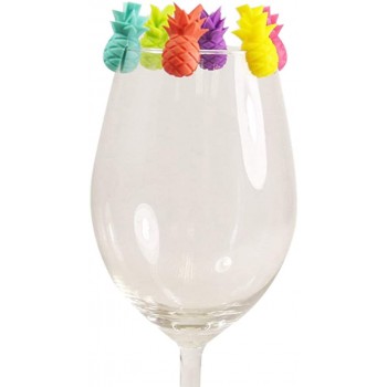 6 Stück Set Cup Recognizer Wiederverwendbare Teebeutel Aufhänger Ananas-form-glas Identifiers Silikon Drinking Buddies Trinken Marker Für Wein-dekor - B082D4HWJN4