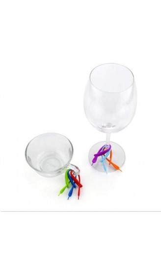 Angoter 12st Bunte Silikon-Weinglas Flasche Getränk Cup Marker-Party Schlagwörter Cup identifizieren Etikett zufällige Farbe - B0819YGT5NU