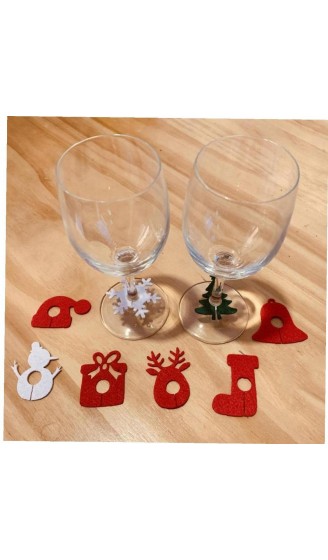 Casiler 8 Stücke Weihnachten Wein Glas Dekorative Trinkbecher Identifier Getränk Marker Anhänger Filz Cup Ring - B09JCCN879K