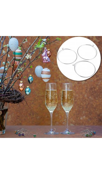 DELSEN 300 Stück Weinglas Charme Ringe Perlen Hoop Ohrringe Silber Bördeln Hoop für DIY Handwerk Party Favors - B0937FKBQV7