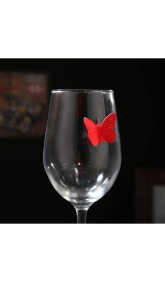Ouceanwin 10pcs Glasmarker Silikon Glas Markierung Wiederverwendbare Schmetterlings Weinglasmarkierer Glasmarkierer Weinglas Marker mit Saugnapf für Bar Party Tischdekorationen 10 Farben - B08D9V3RRKZ