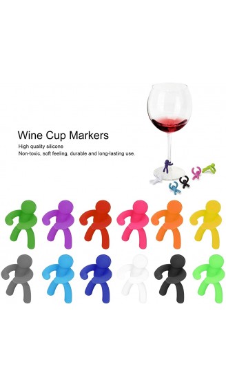 Weinglas Marker Glasmarker Silikon Wein Trinken Marker Trinkglas Identifikationsetiketten Etiketten für Partyartikel Verschiedene Farben 12PCS - B08NPGC9KKE