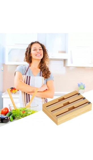 weemoment Folienspender Holz-Kunststoff-Verpackungsspender mit Cutter Nachfüllbare Frischhaltefolie Frischhaltebox Kreative Küchenutensilien für zu Hause - B09PNFCBJQL