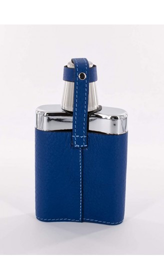 Beier Travel Companion Taschenflasche aus Glas mit Becher und Lederbezug Kobalt 150 ml - B081B4XB9SV