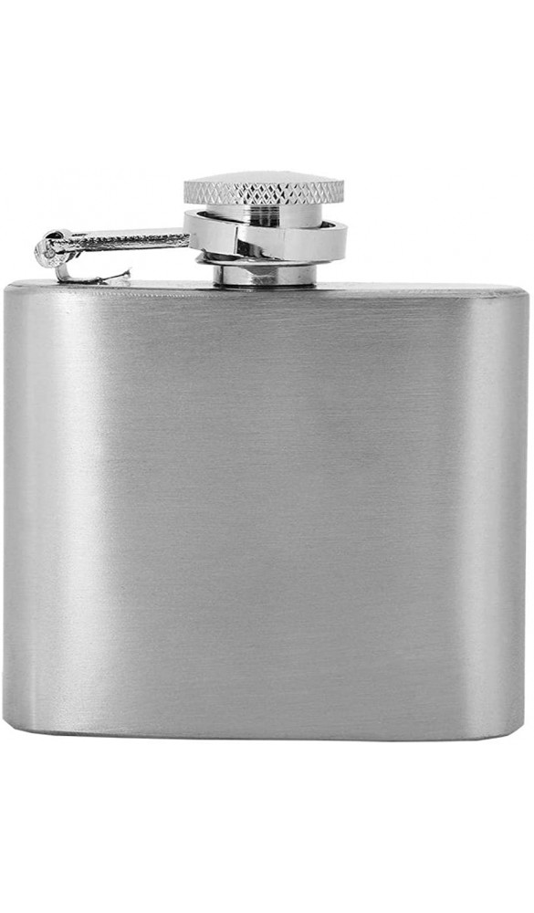 Edelstahl Flachmann Trichterset tragbare Silber Whisky Flasche aus Silber mit Trichter für Liquor Rum Vodka Pocket Container2 oz - B093C6MG24A