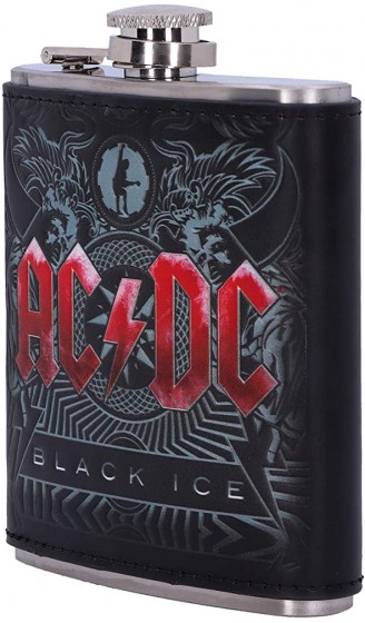 Nemesis Now Offizielles Lizenzprodukt AC DC Black Ice Album geprägter Flachmann 200 ml - B08VDL8XKTR