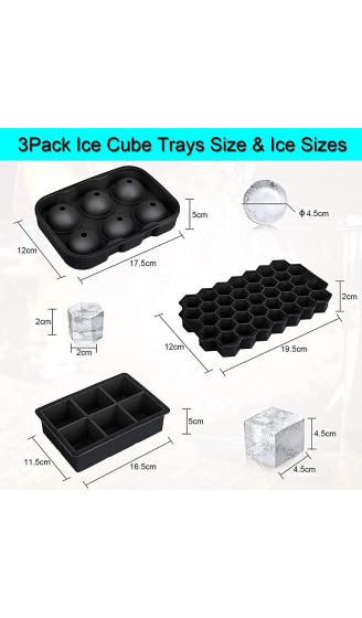 3 Stück Eiswürfelform Silikon Eiswürfelformen Ice Cube Tray für Familie Partys 6+6+37 Fach - B092QS2BWKS