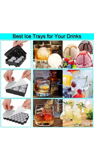 3 Stück Eiswürfelform Silikon Eiswürfelformen Ice Cube Tray für Familie Partys 6+6+37 Fach - B092QS2BWKS