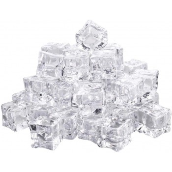 50 Stück Künstliche Acryl Eiswürfel Plastikeiswürfel Deko-Eiswürfel aus Acryl Crushed Ice Cube Quadratische Form Glas Kunststoff-Eiswürfel Acryl Ice Bar Für Photographieren Props Oder Dekoration - B092DFC9SP4