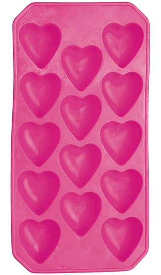 BarCraft Eiswürfelschale aus Silikon mit Herzformen Pink 26 x 12 cm - B000Q3293MW