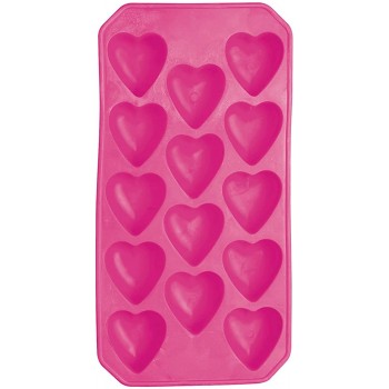 BarCraft Eiswürfelschale aus Silikon mit Herzformen Pink 26 x 12 cm - B000Q3293MW