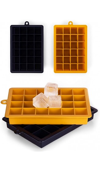 Blumtal Eiswürfelform Silikon Würfel Würfelgröße M 2x24er Pack BPA frei Leichtes Herauslösen der Eiswürfel Silikon Form Schwarz und Gelb - B07F1NZTL1W