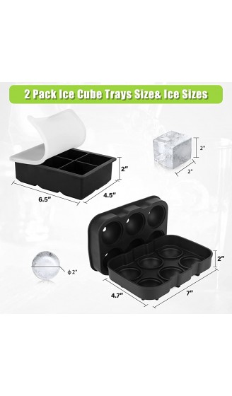 Eiswürfelform Eiswürfelform Silikon 6-Fach Groß Eiswürfel 2-Set Ice Cube Tray Eiswürfelform mit Deckel Stapelbar Langlebig und BPA Frei Eiswürfelschalen für Gekühlte Getränke Whisky Cocktails - B09PG8X8SZJ