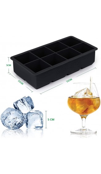 Eiswürfelform groß XXL Eiswürfel Form Silikon mit Deckel Eiswürfelbehälter 2er Pack Eiswürfelbereiter 5 cm ice cube tray für Bier Cocktails Whisky - B08BPBFVVYF