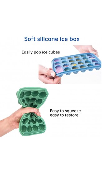 Eiswürfelform silikon mit Deckel Queta 2er Pack 24-Fach Eiswuerfel Form Eiswürfelformen für Babynahrung Getränk Stapelbar Eiswürfelbehälter BPA Frei - B08XBC57PCI
