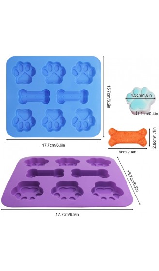 FineGood 3-teilige Silikonformen Puppy Dog Paw & Bone Shaped 8-Cavity wiederverwendbarer Eiswürfel-Schokoladenkeks Backformen Ofen Mikrowelle Gefrierschrank Geschirrspüler Safe-Pink Blau Lila - B07DNSB2XF9