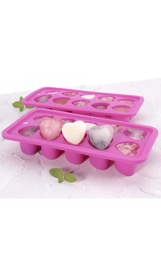 Heart-shaped Ice Cube Trays,Fun Silicone Ice Cube Trays for Make Heart-shaped Ice Cube,Easy Release Ice Cube Mold for Cocktails,Whiskey,Water Bottles,Baby Food,BPA Free and Dishwasher Safe,2pcs - B08GPB3197S