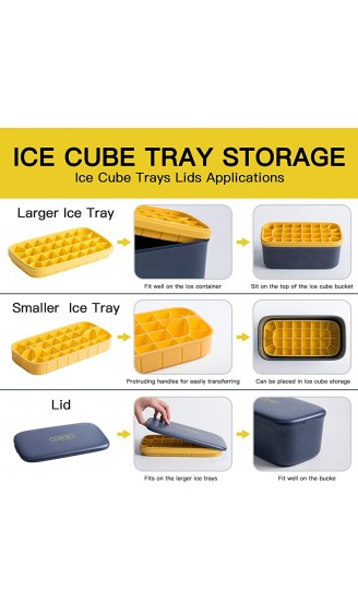 HOTUCG Eiswürfelbox Ice Cube Tray Eisbox mit Deckel Eiswürfelform Silikon Kunststoff Eiswürfelbehälter Doppelschicht Eiswürfelschale Eiswürfel Form für Getränke Saft Süßigkeiten Wein 64 Fach - B08RRTBCS3P