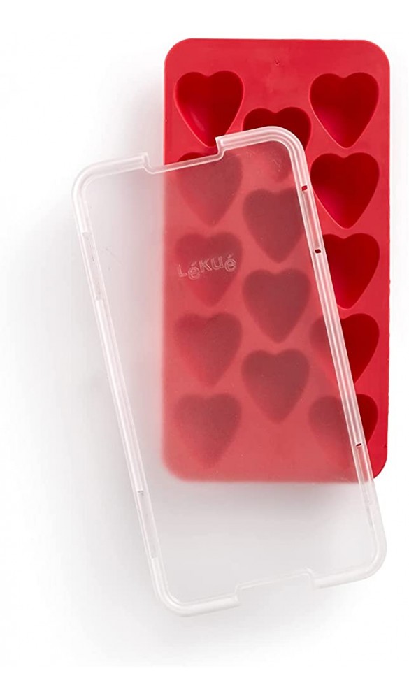 Lékué Eiswürfelbereiter Gummi natürlich rot einzeln Herz 22 x 11.4 x 2.6 cm - B01D1LSFZQ2