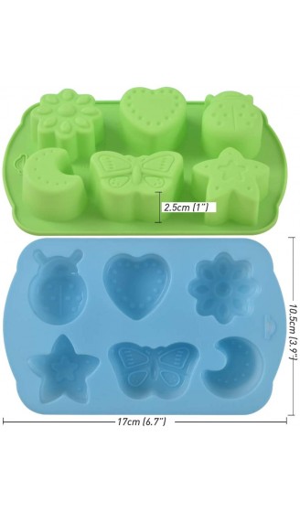 Newk Silikon-Backform mit Insekten 4 Packungen mit 6 Mulden Tier Schmetterling Mond Stern 3D-Backform antihaftbeschichtet lebensmittelecht für Süßigkeiten Schokolade - B08VJ4NQJ6T